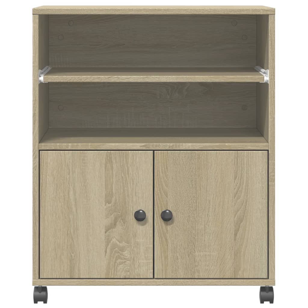 vidaXL Druckerständer mit Rollen Sonoma-Eiche 60x48x74 cm - Image 5