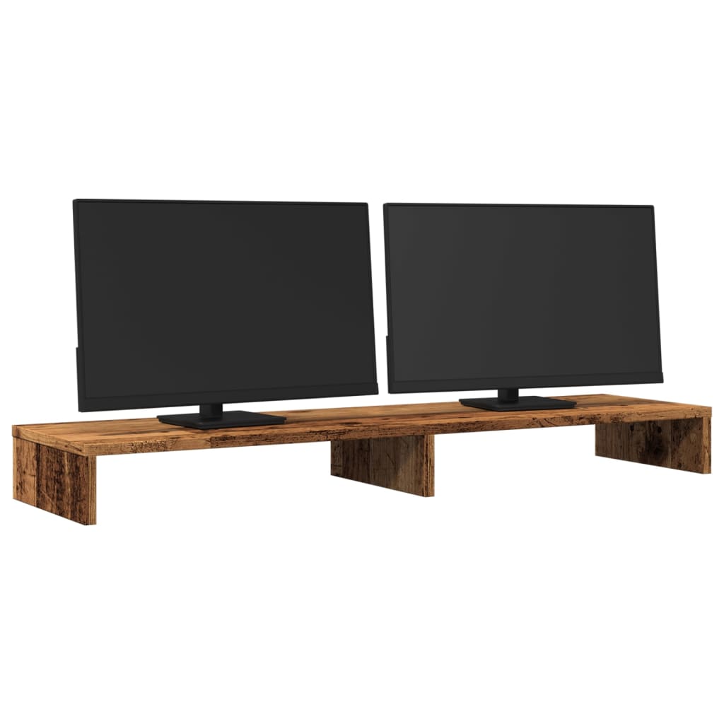 vidaXL Monitorständer Altholz-Optik 100x27x10 cm Holzwerkstoff - Image 3