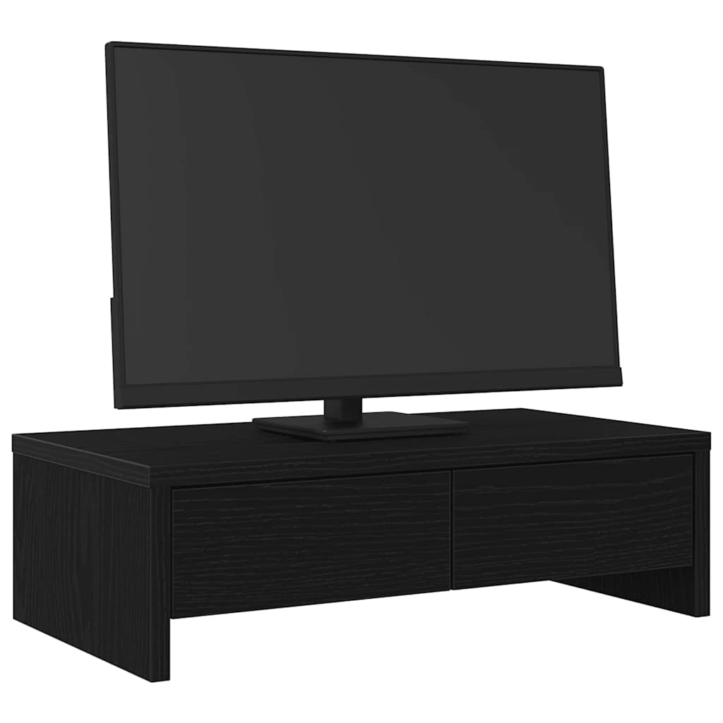 vidaXL Monitorständer mit Schubladen Schwarz Eichen-Optik 50x27x15 cm - Image 4