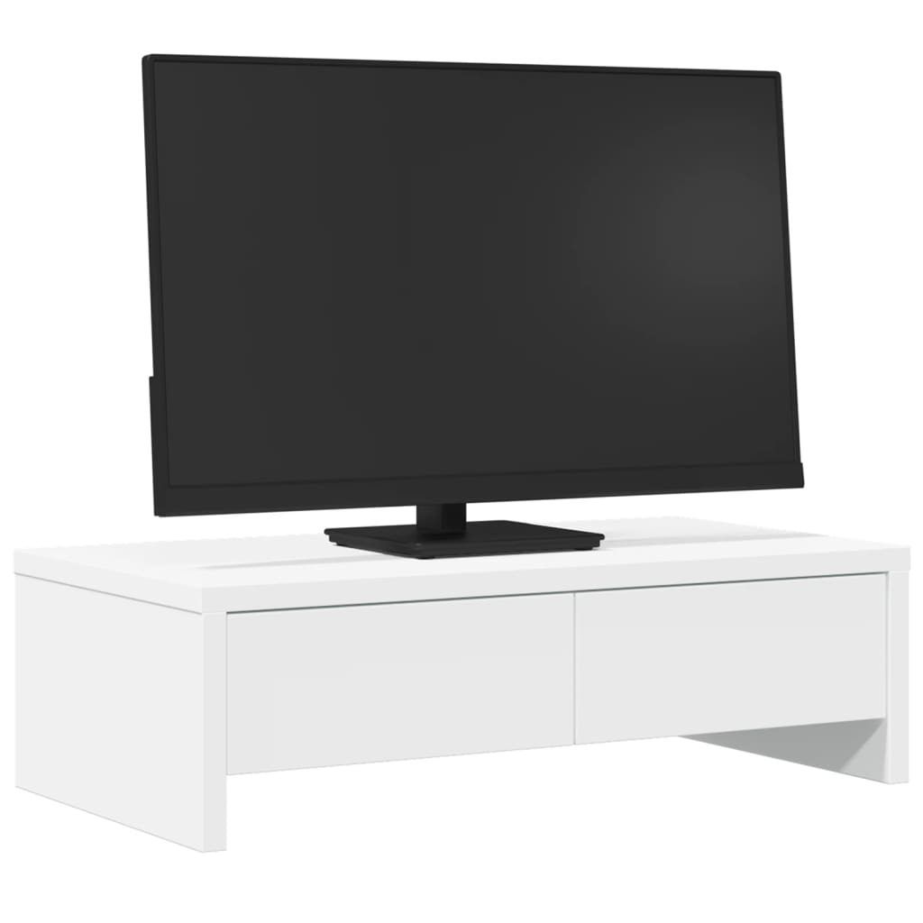 vidaXL Monitorständer mit Schubladen Weiß 50x27x15 cm Holzwerkstoff - Image 3