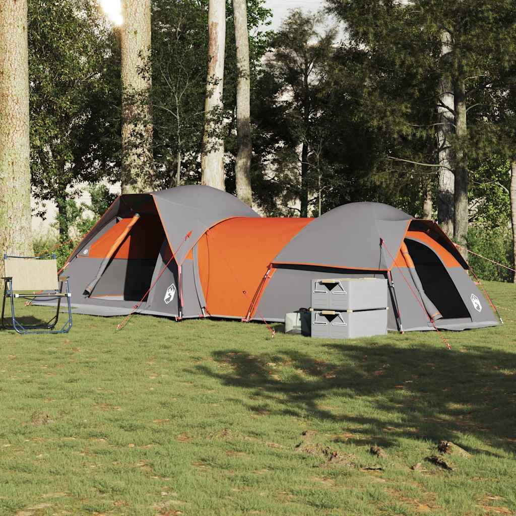 vidaXL Campingzelt 5 Personen Grau und Orange Wasserdicht - Image 3