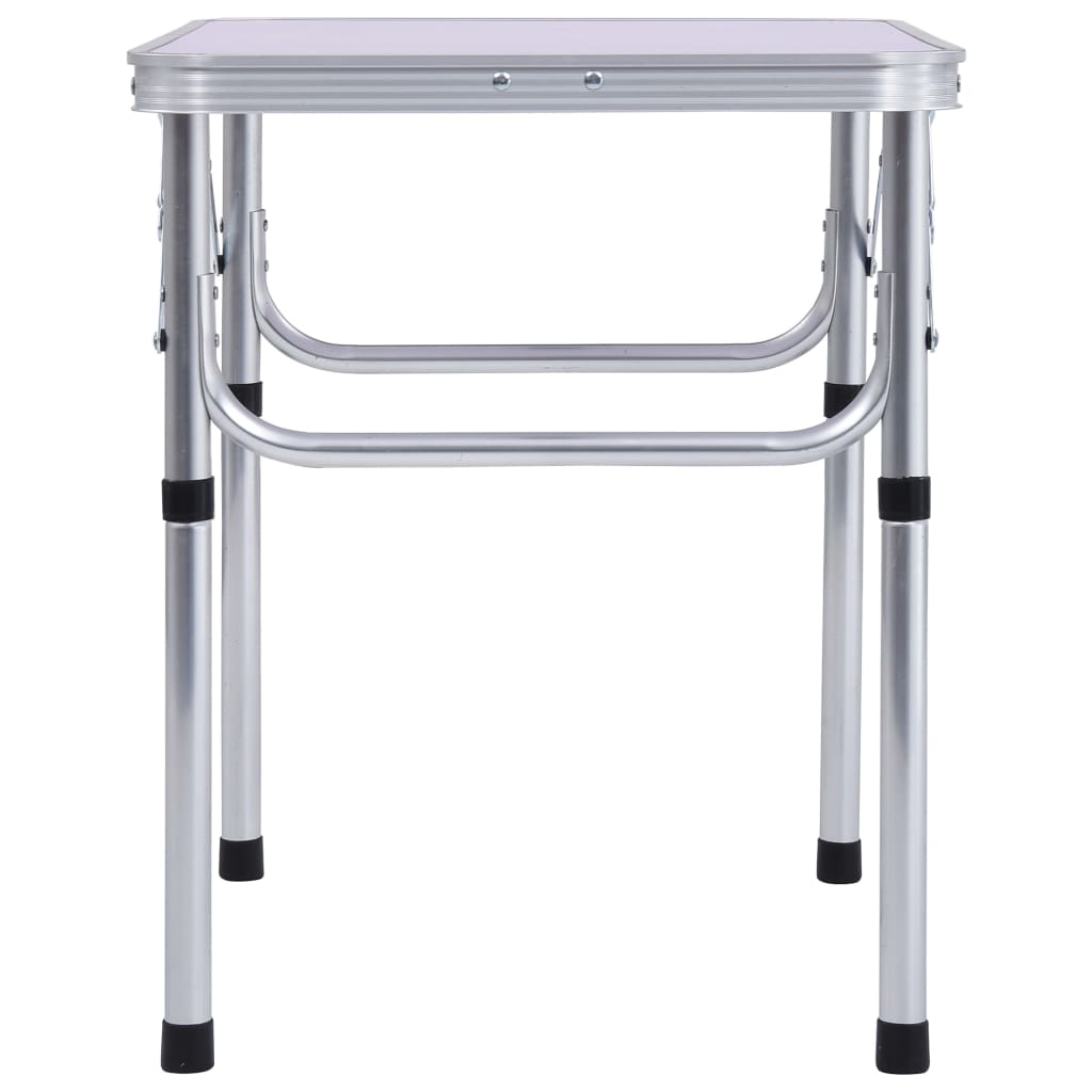 vidaXL Klappbarer Campingtisch Weiß Aluminium 60x45 cm - Image 4