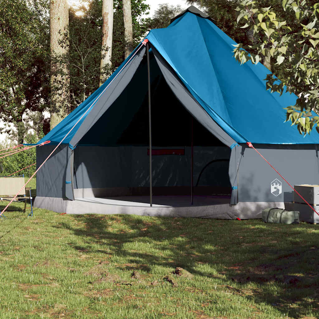 vidaXL Tipi-Familienzelt 10 Personen Blau Wasserdicht - Image 3