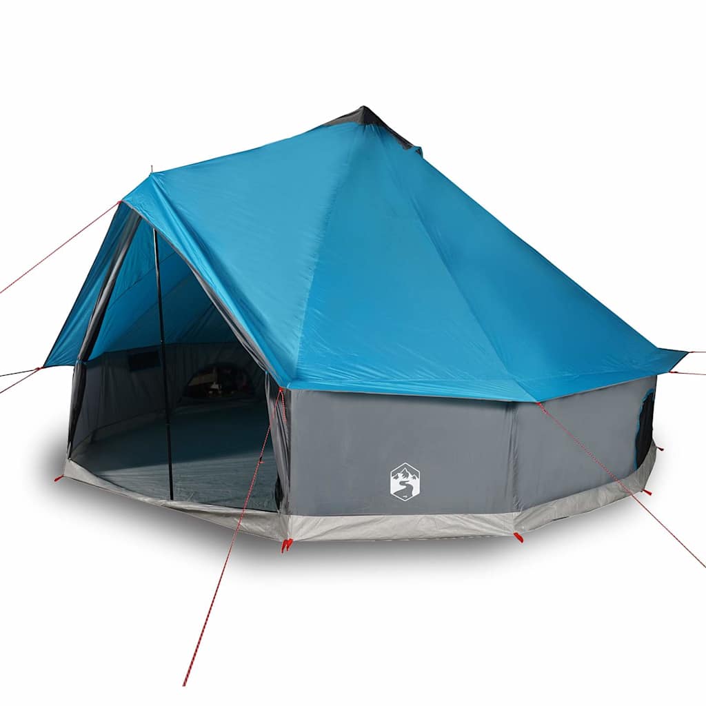 vidaXL Tipi-Familienzelt 10 Personen Blau Wasserdicht - Image 4