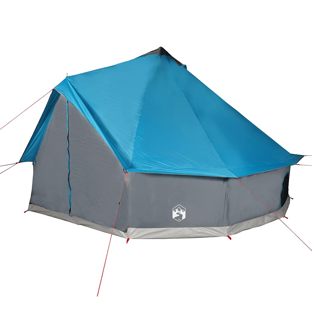 vidaXL Tipi-Familienzelt 10 Personen Blau Wasserdicht - Image 5
