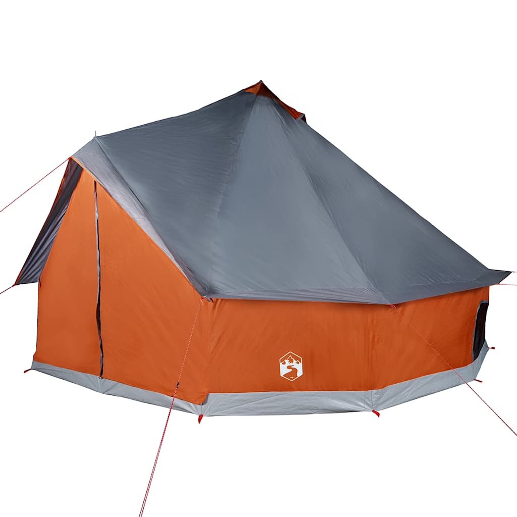 vidaXL Tipi-Familienzelt 10 Personen Grau und Orange Wasserdicht - Image 5