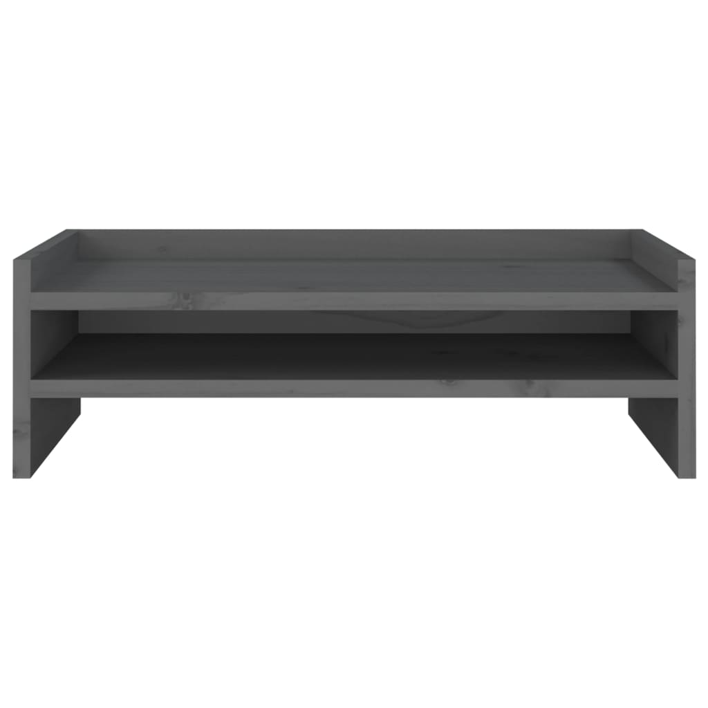 vidaXL Monitorständer Grau 50x24x16 cm Massivholz Kiefer - Image 5