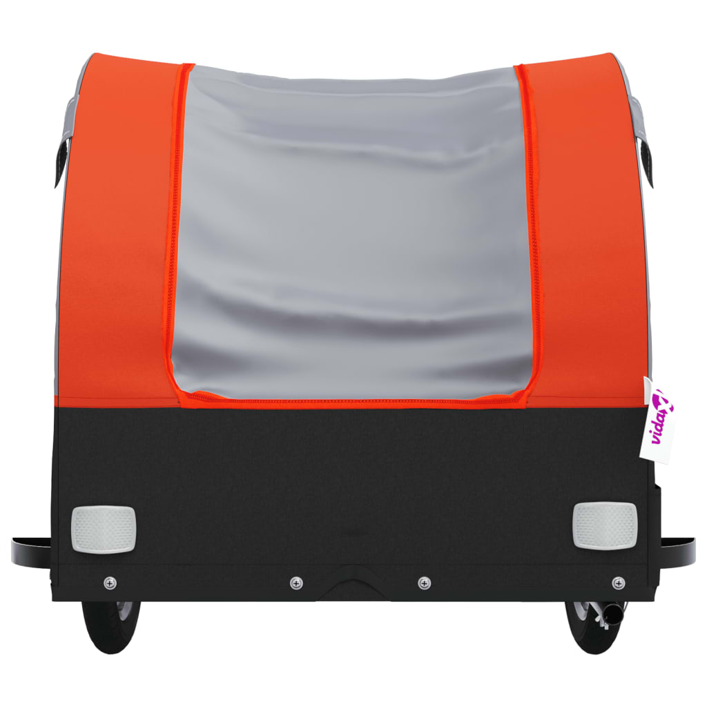 vidaXL Fahrradanhänger Schwarz und Orange 45 kg Eisen - Image 6