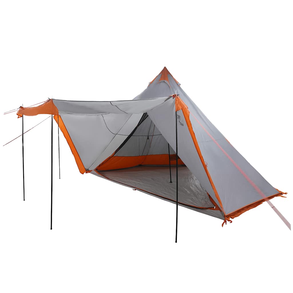 vidaXL Tipi-Familienzelt 8 Personen Grau und Orange Wasserdicht - Image 3