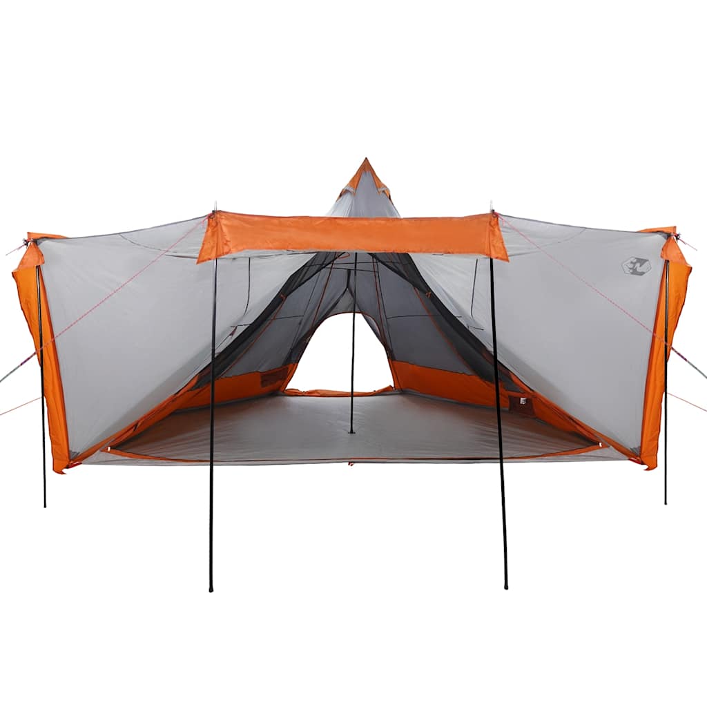 vidaXL Tipi-Familienzelt 8 Personen Grau und Orange Wasserdicht - Image 6