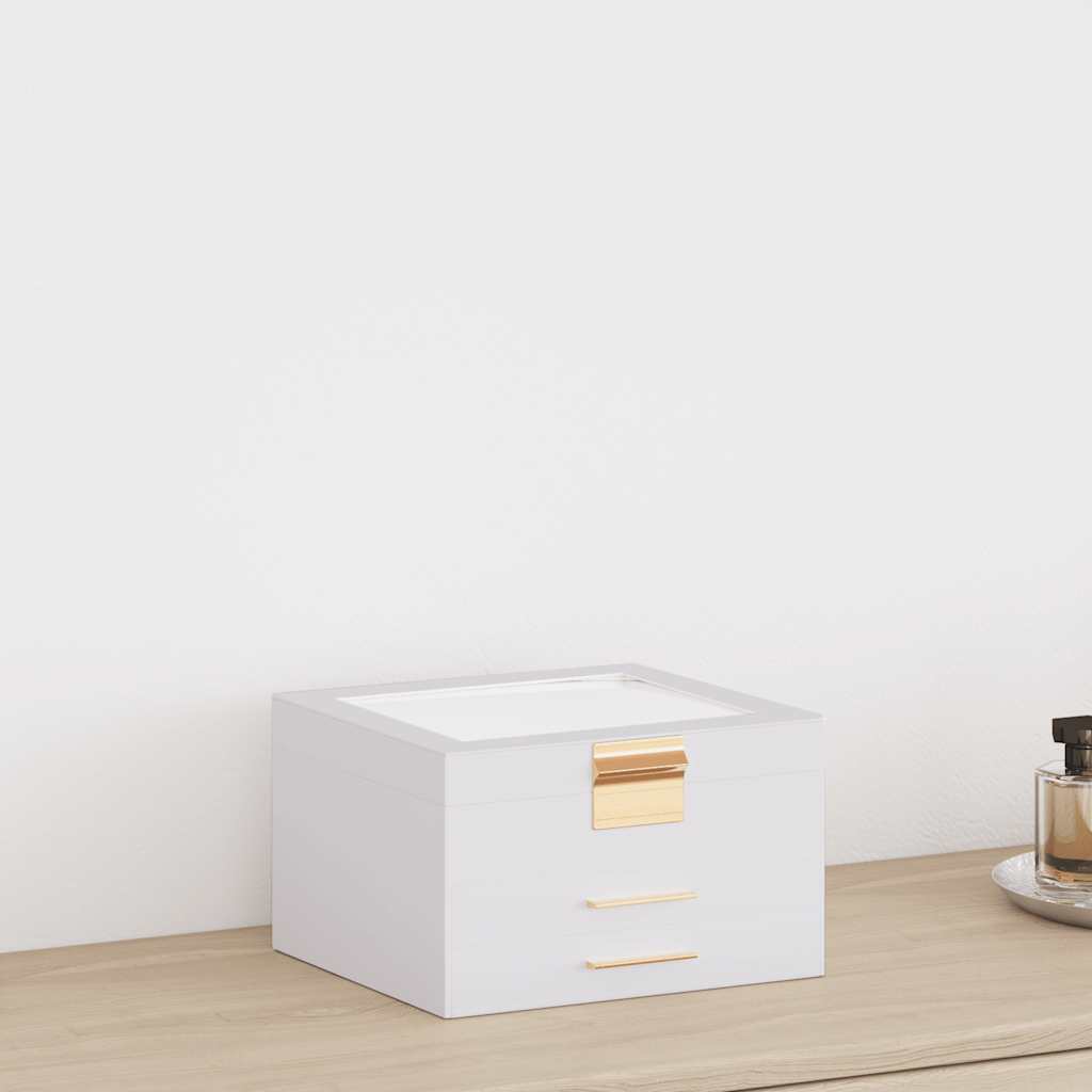 vidaXL Schmuckkästchen 3-Schicht Weiß 23x20,5x14 cm - Image 4