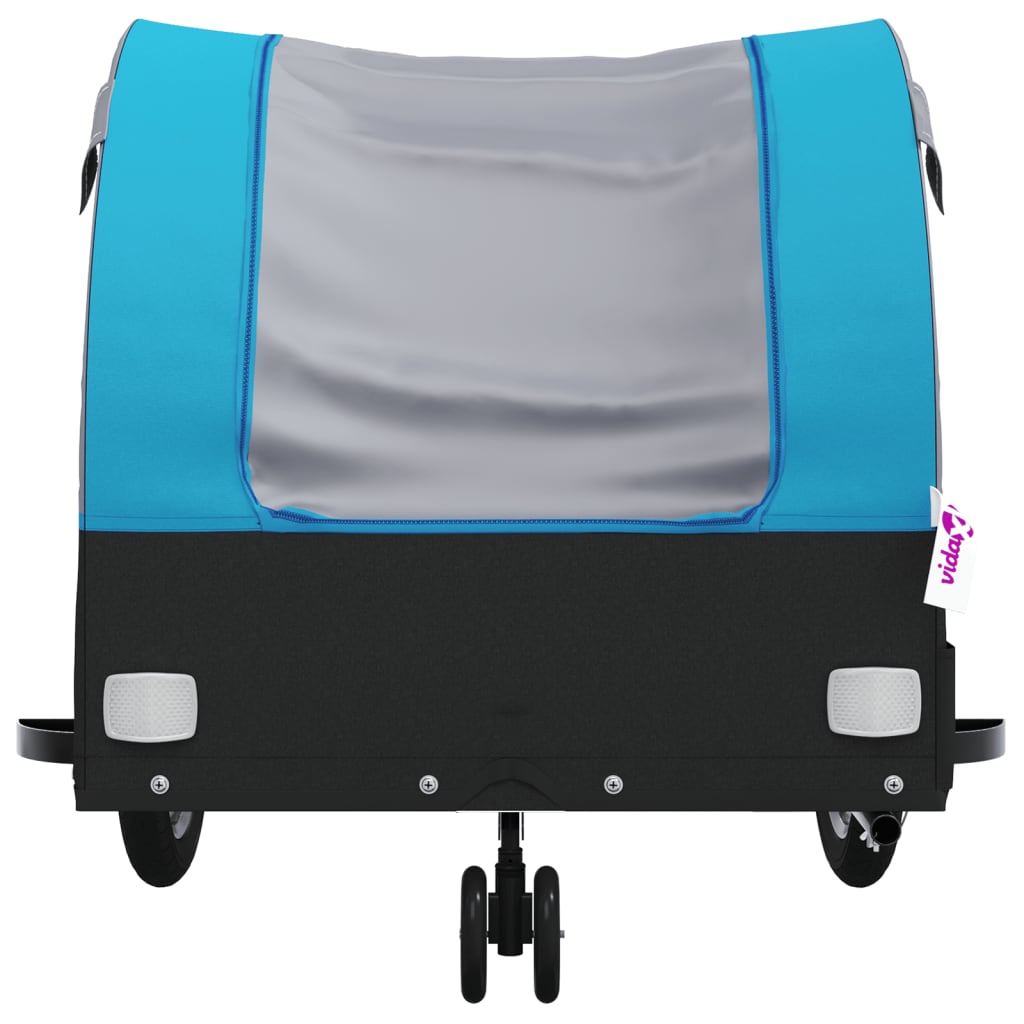 vidaXL Fahrradanhänger Schwarz und Blau 30 kg Eisen - Image 6
