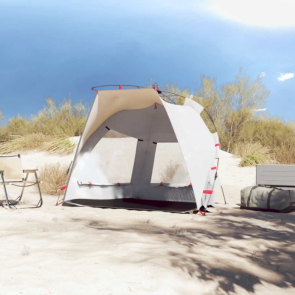 vidaXL Strandzelt 2 Personen Grau Quick Release Wasserdicht - Image 3