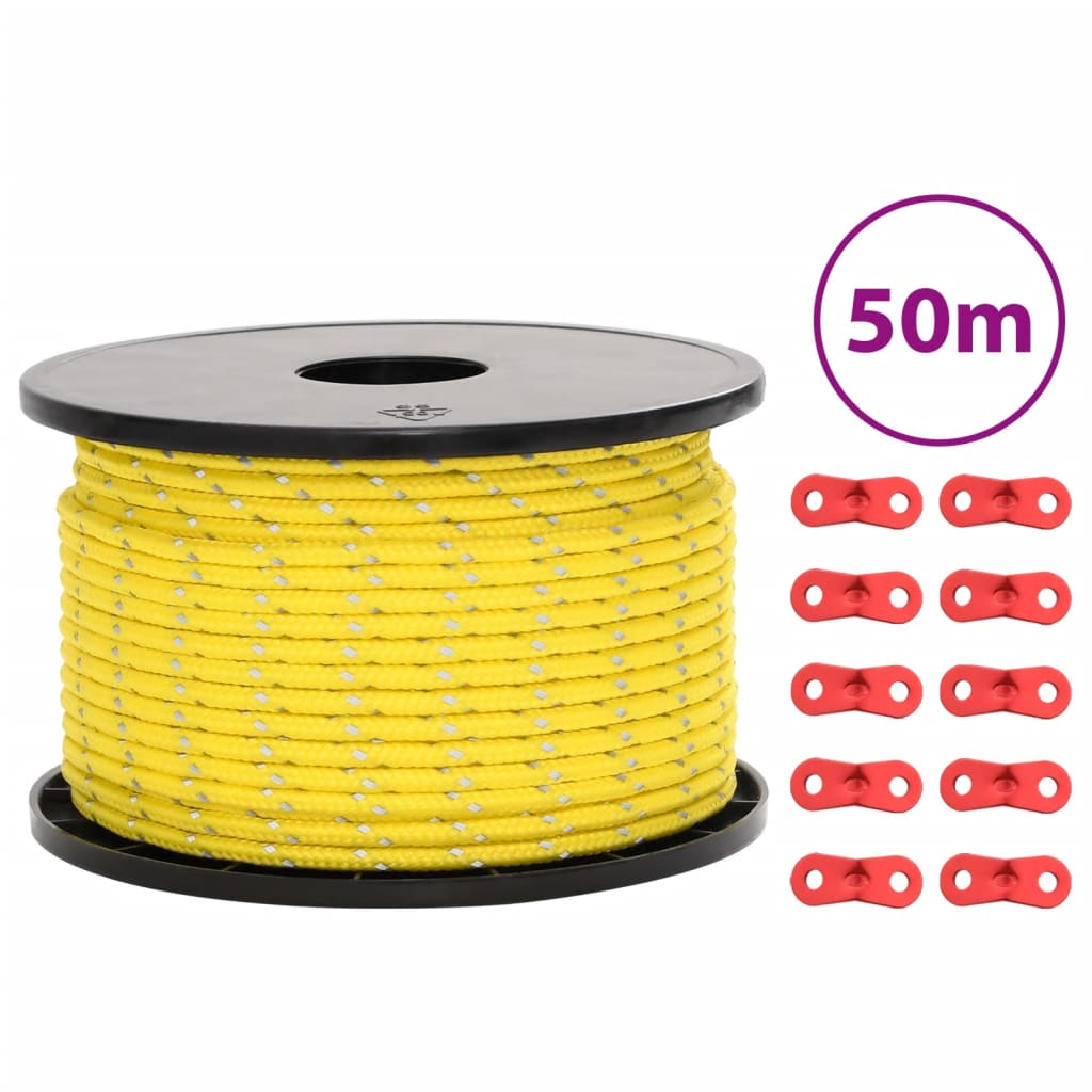 vidaXL Zeltleine Reflektierend mit Seilspannern 50 m 5 mm