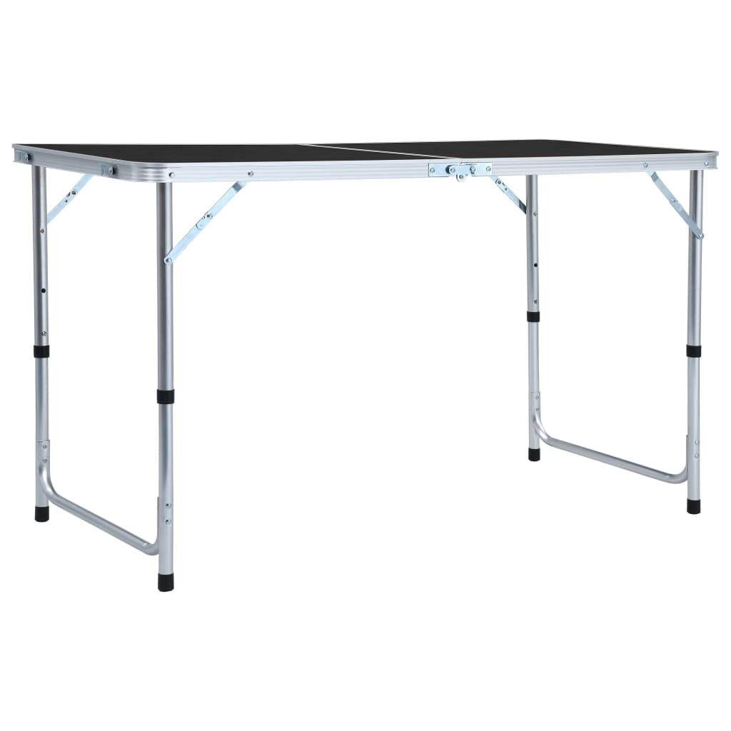 vidaXL Campingtisch Klappbar Grau Aluminium 120x60 cm