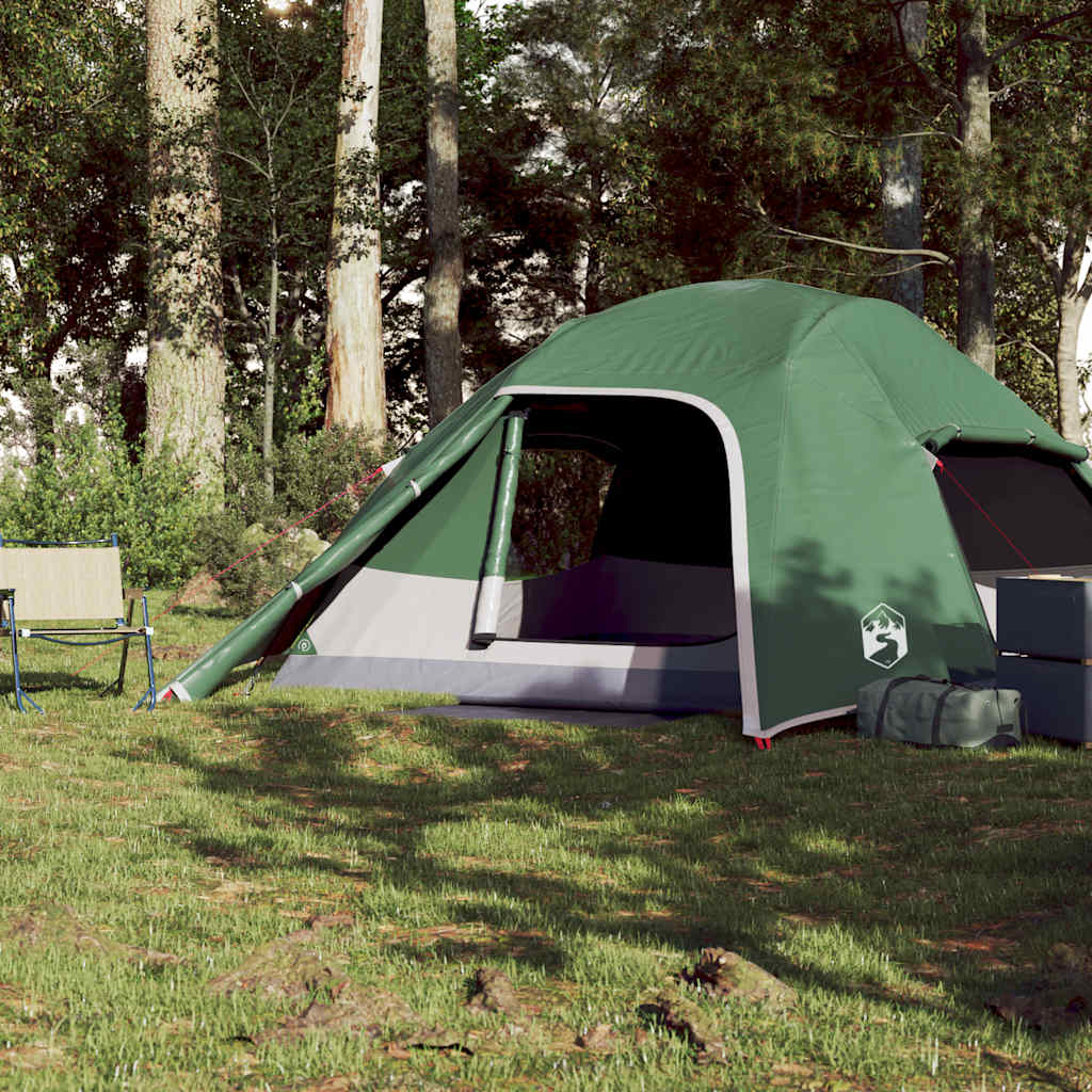 vidaXL Kuppel-Campingzelt 4 Personen Grün Wasserdicht - Image 4