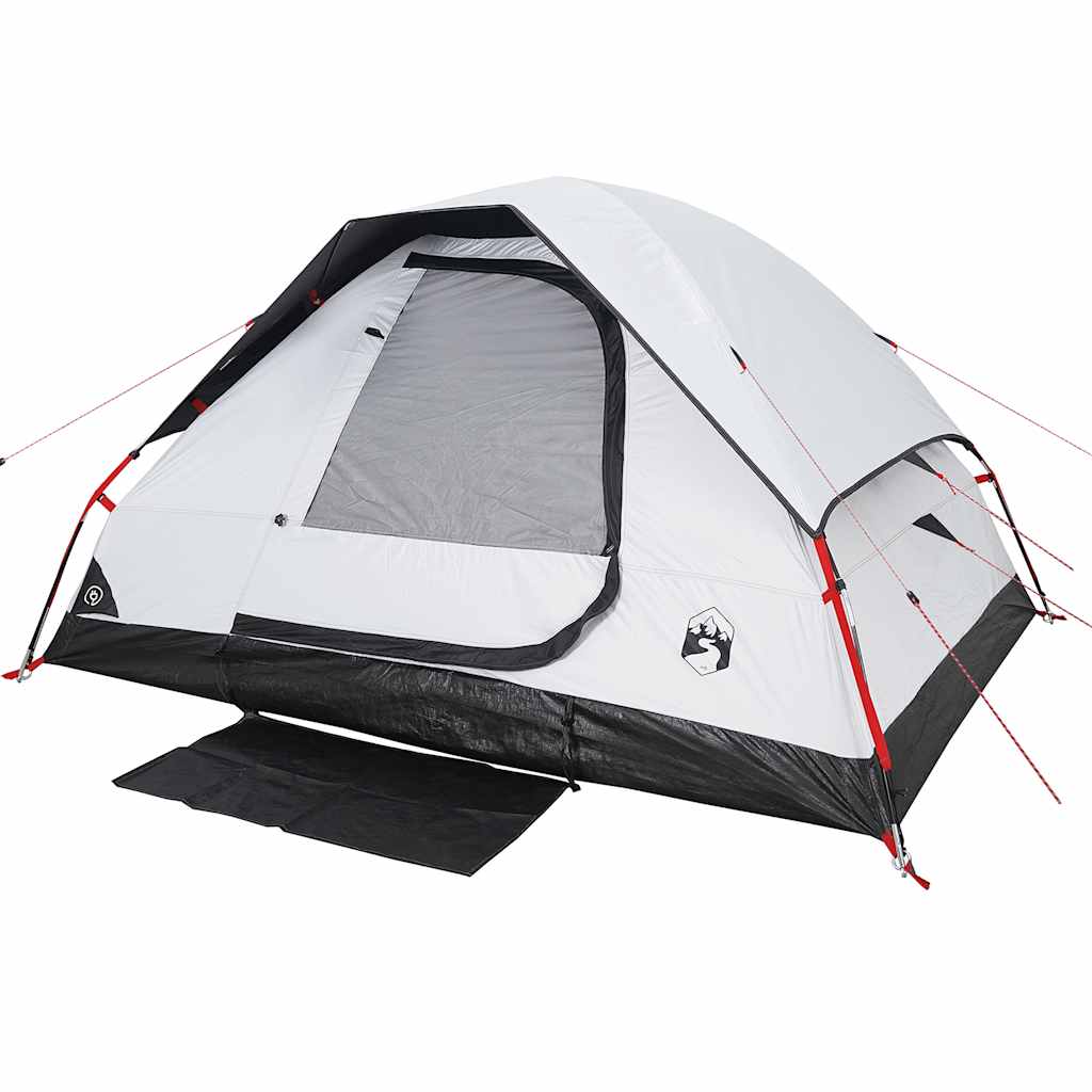 vidaXL Kuppel-Campingzelt 4 Personen Weiß Dunkel Wasserdicht - Image 4