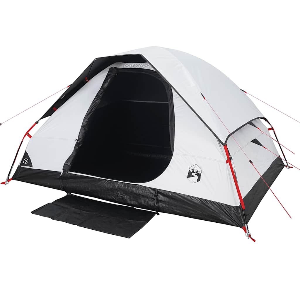 vidaXL Kuppel-Campingzelt 4 Personen Weiß Dunkel Wasserdicht - Image 5
