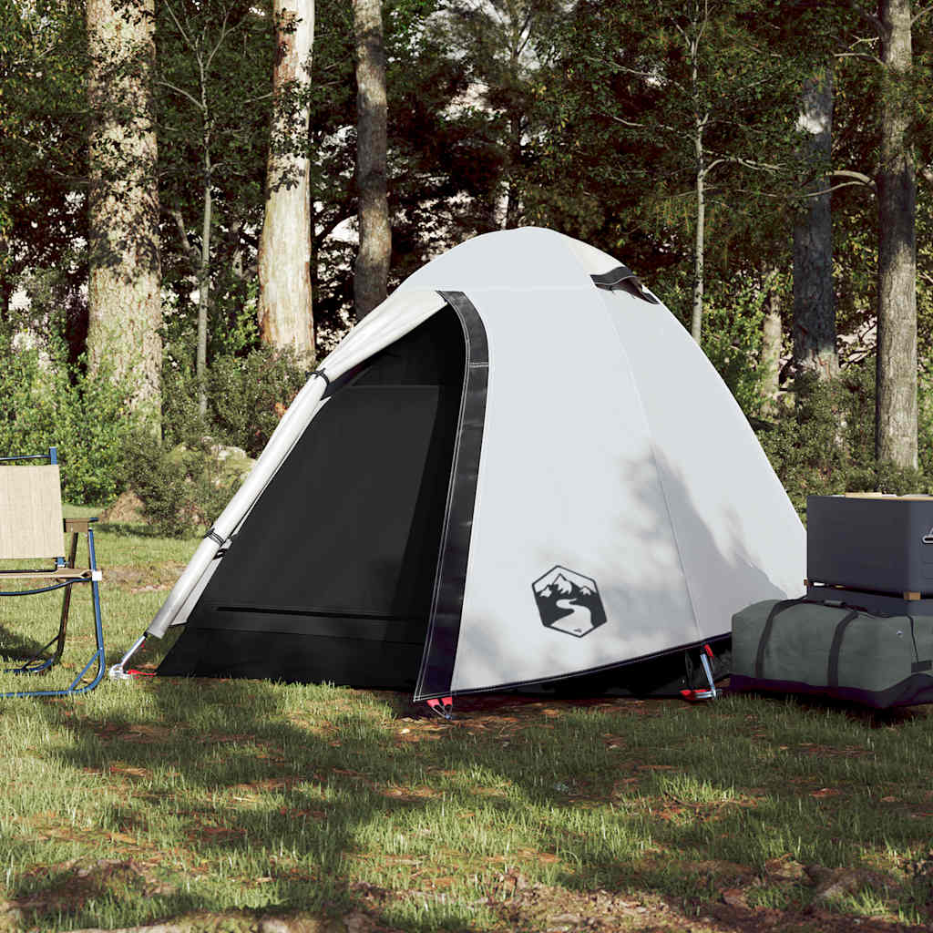 vidaXL Kuppel-Campingzelt 2 Personen Weiß Dunkel Wasserdicht - Image 3