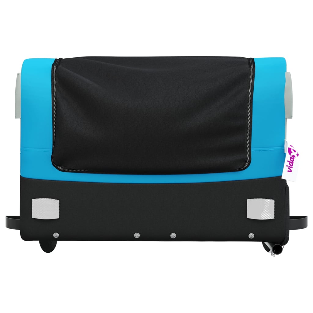 vidaXL Fahrradanhänger Schwarz und Blau 45 kg Eisen - Image 6
