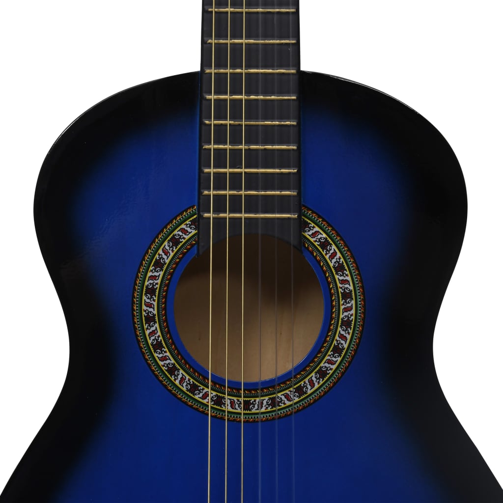 vidaXL Klassikgitarre für Anfänger und Kinder mit Tasche Blau 1/2 34" - Image 6