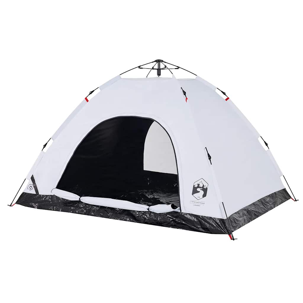 vidaXL Campingzelt 4 Personen Weiß Verdunkelungsstoff Quick Release - Image 5