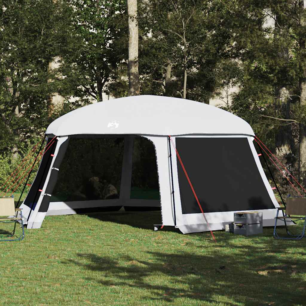 vidaXL Poolzelt mit abnehmbarem Überzelt Netzwänden Grau 618x532cm