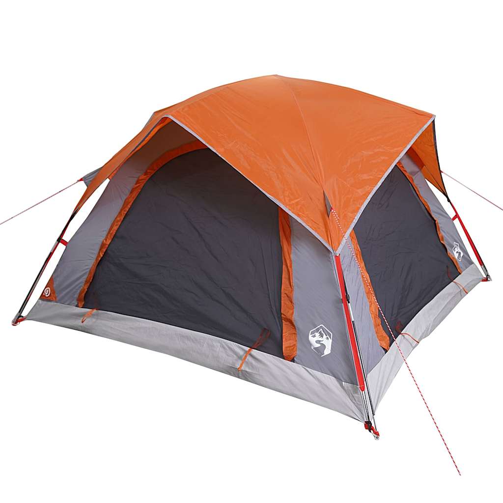 vidaXL Campingzelt 4 Personen Grau und Orange Wasserdicht - Image 5