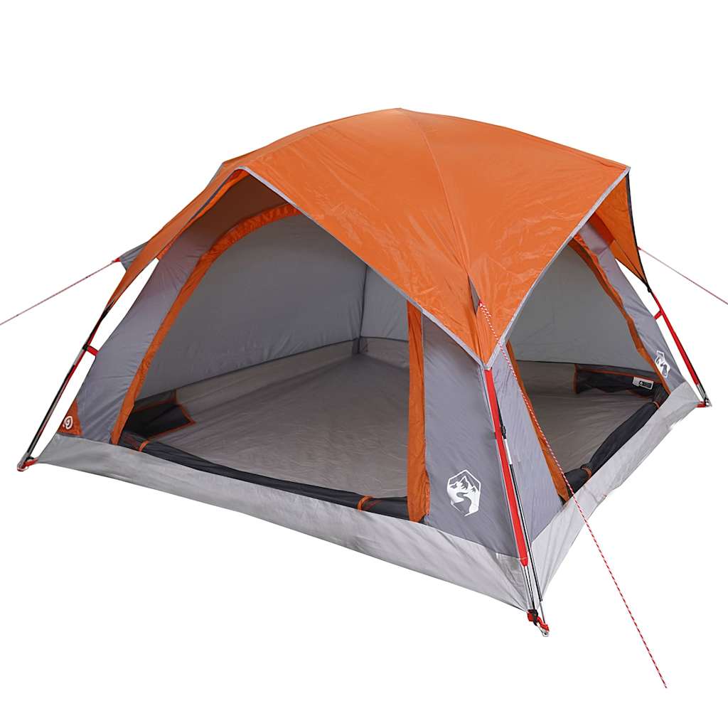 vidaXL Campingzelt 4 Personen Grau und Orange Wasserdicht - Image 3