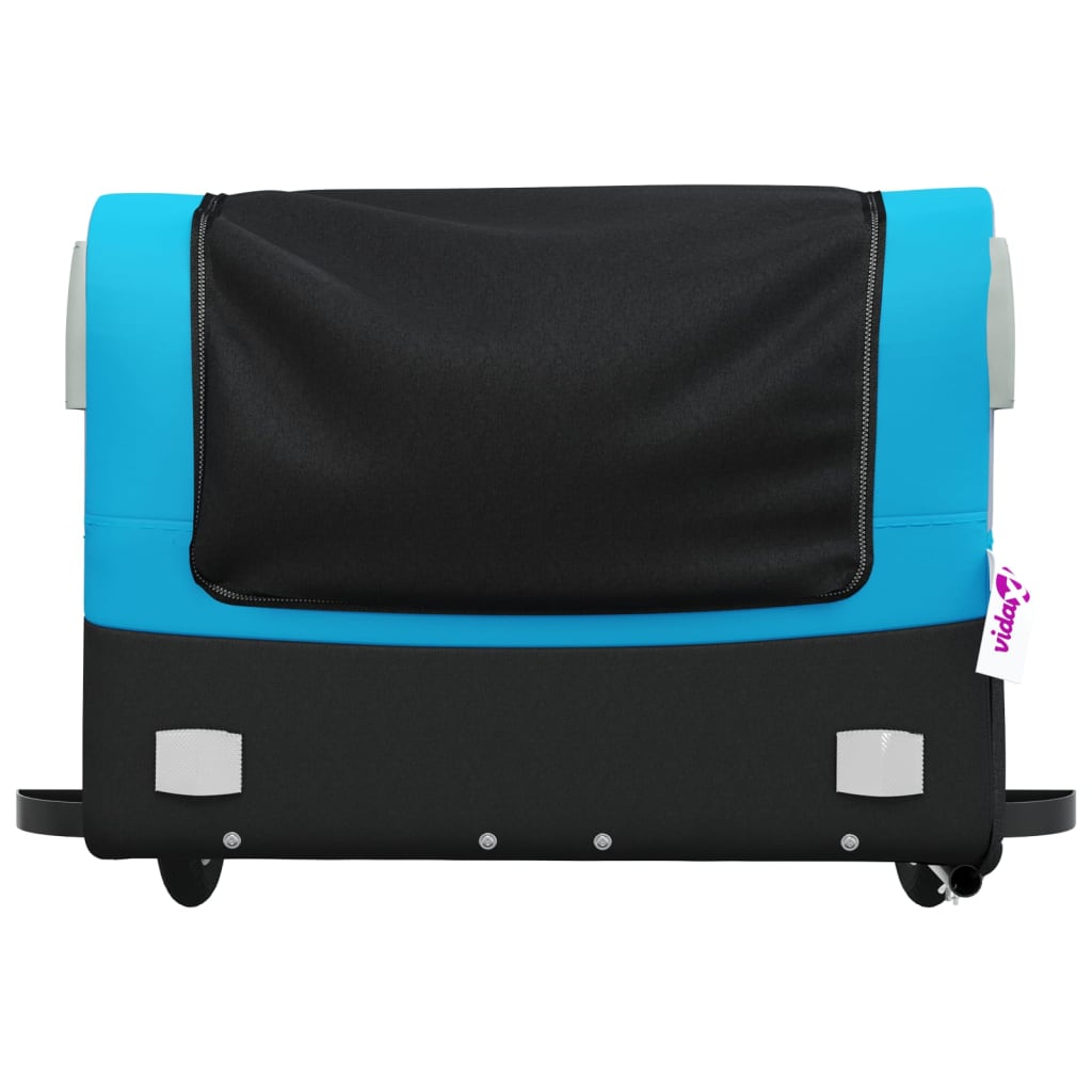 vidaXL Fahrradanhänger Schwarz und Blau 45 kg Eisen - Image 6