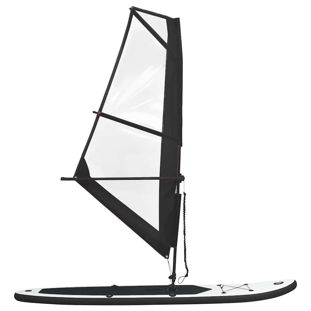 vidaXL Aufblasbares SUP-Board mit Segel Set Schwarz und Weiß - Image 3