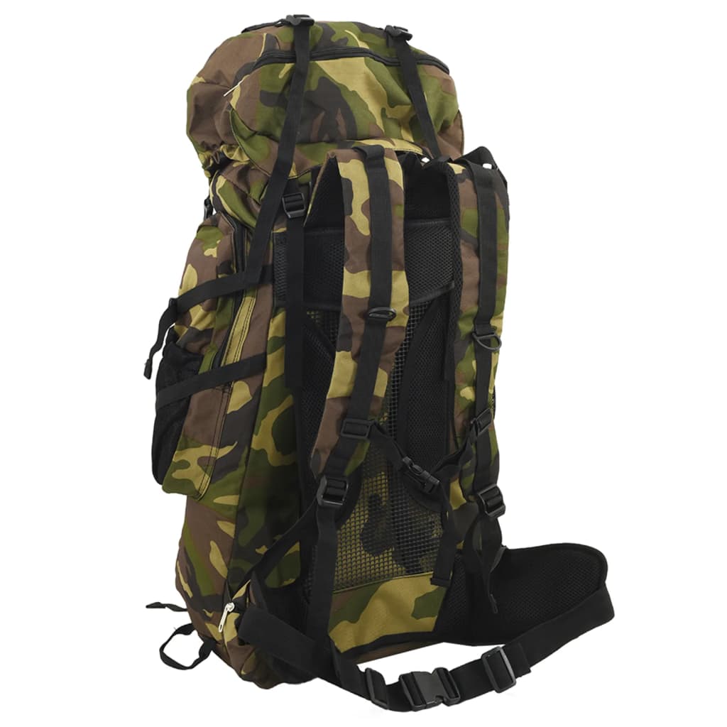 vidaXL Wanderrucksack Grün Tarnfarben 60 L Oxford-Gewebe - Image 3