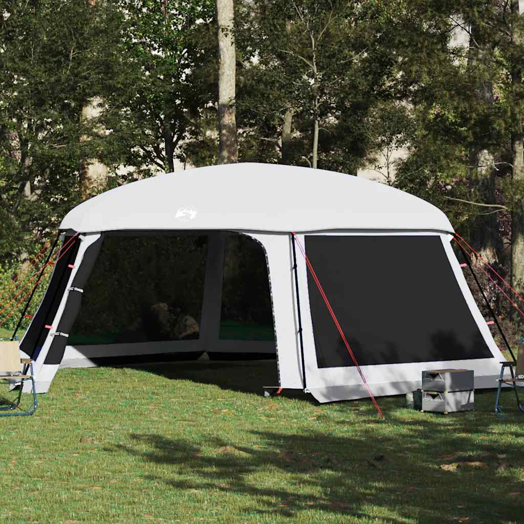 vidaXL Poolzelt mit abnehmbarem Überzelt Netzwänden Grau 670x590cm