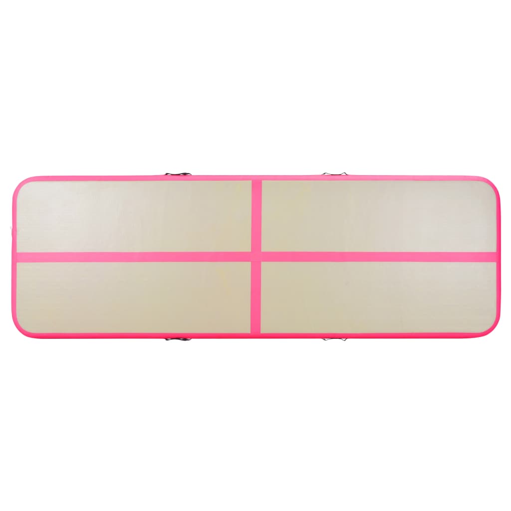vidaXL Aufblasbare Gymnastikmatte mit Pumpe 500x100x10 cm PVC Rosa - Image 5