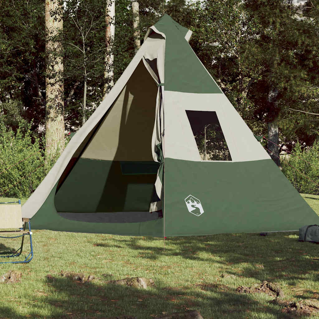 vidaXL Tipi-Campingzelt 7 Personen Grün Wasserdicht - Image 3