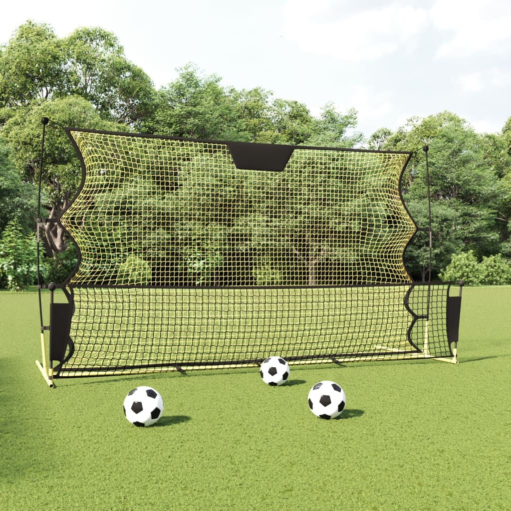 vidaXL Fußball-Rebounder Schwarz und Gelb 183x85x120 cm Polyester