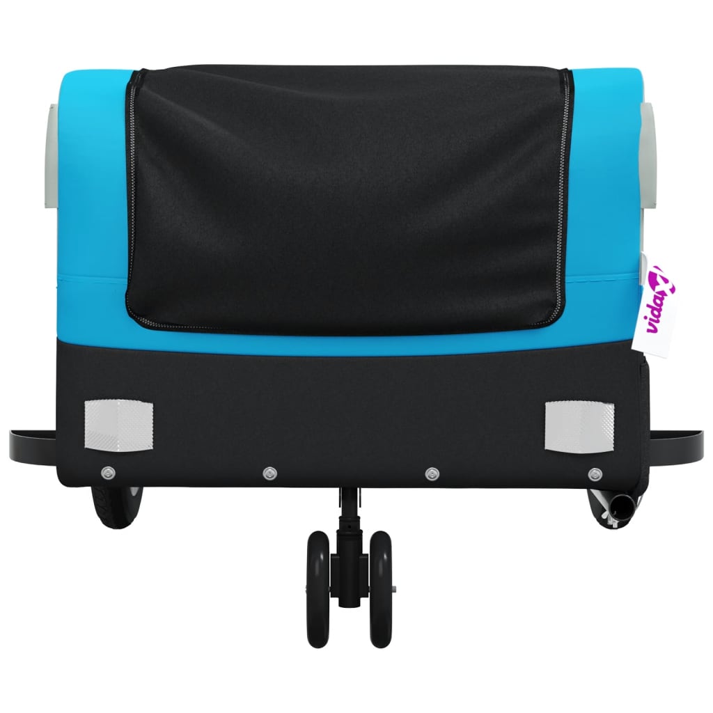 vidaXL Fahrradanhänger Schwarz und Blau 30 kg Eisen - Image 6