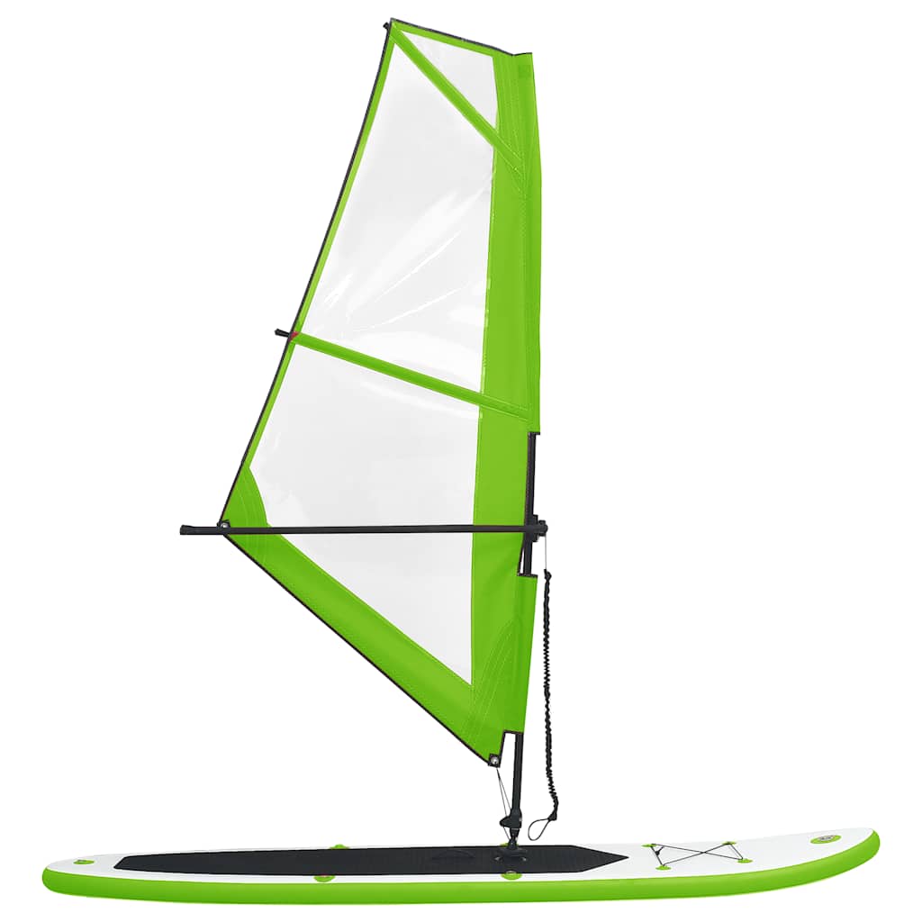 vidaXL Aufblasbares SUP-Board mit Segel Set Grün und Weiß - Image 3