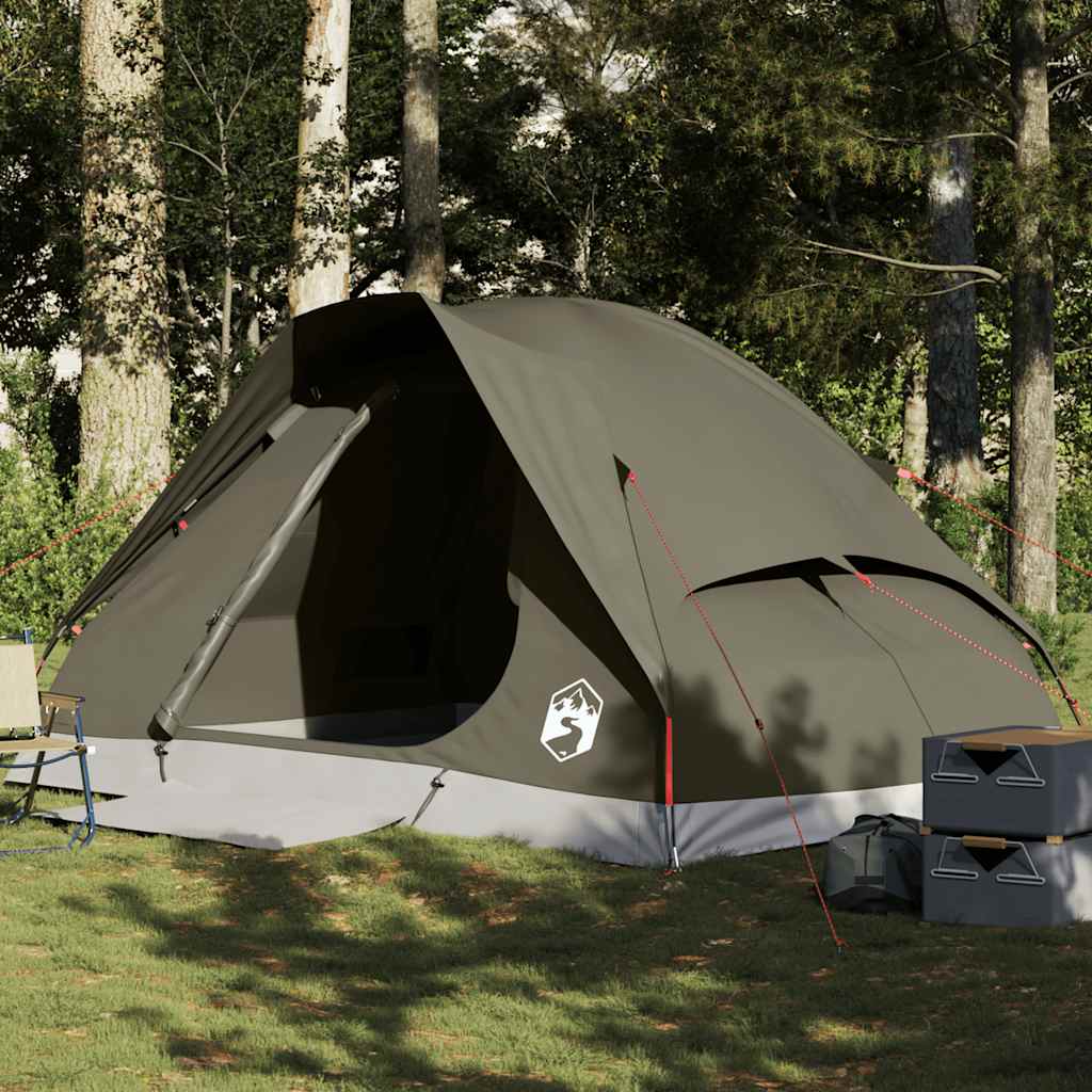vidaXL Kuppel-Campingzelt 4 Personen Braun Wasserdicht