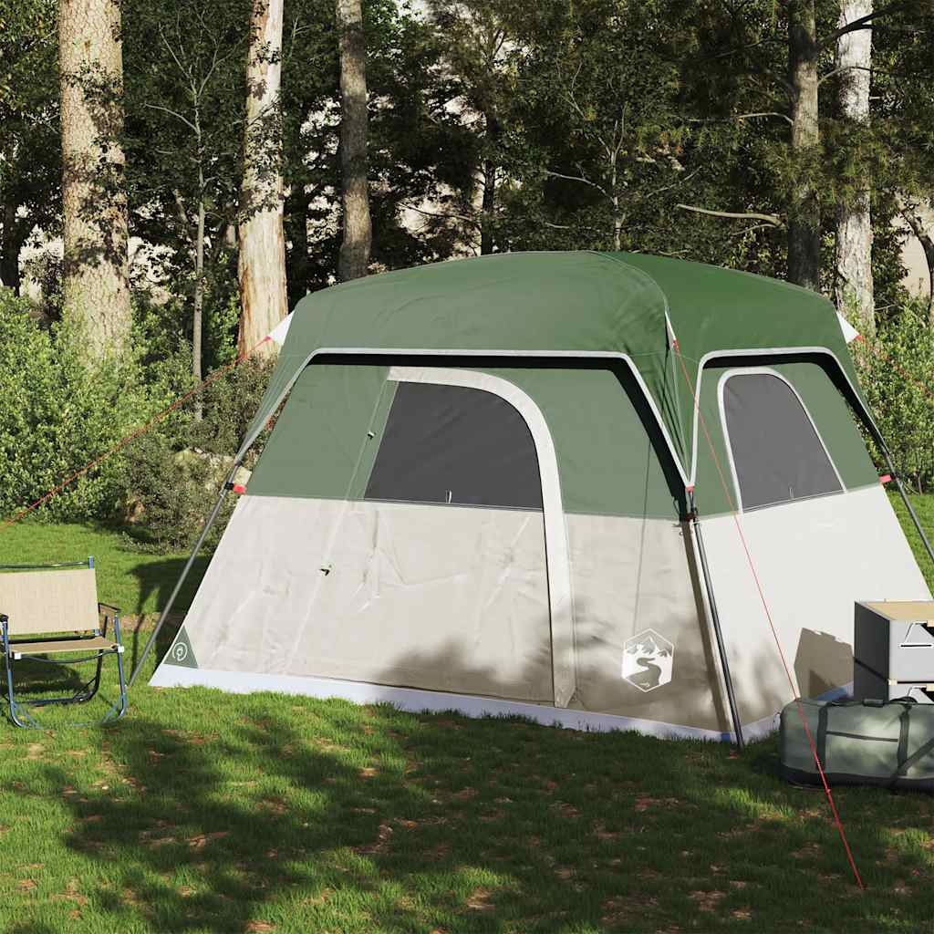 vidaXL Campingzelt 4 Personen Grün Wasserdicht - Image 3