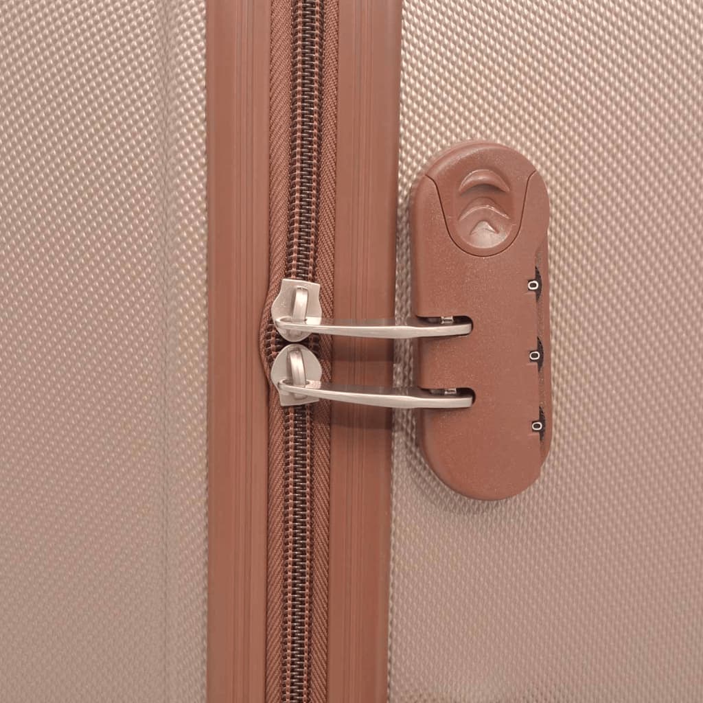 vidaXL Vierteiliges Hartschalen-Trolley-Set Champagner - Image 5