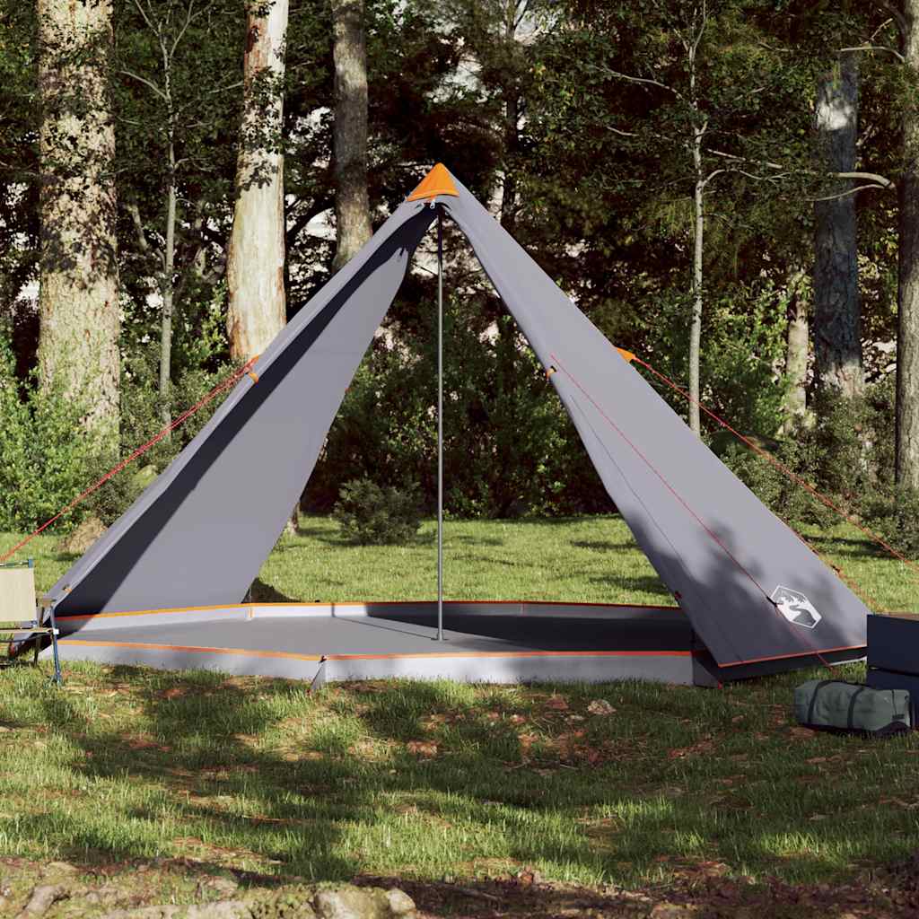 vidaXL Tipi-Familienzelt 8 Personen Grau und Orange Wasserdicht
