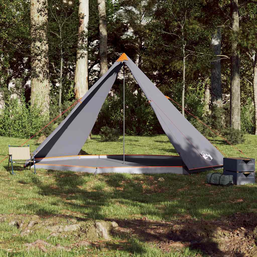vidaXL Tipi-Familienzelt 8 Personen Grau und Orange Wasserdicht - Image 3