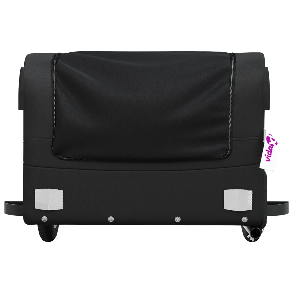 vidaXL Fahrradanhänger Schwarz 30 kg Eisen - Image 6
