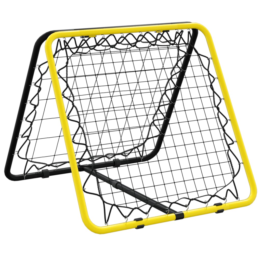 vidaXL Fußball-Rebounder Doppelseitig Verstellbar Gelb Schwarz Stahl - Image 6