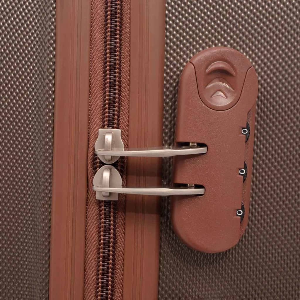 vidaXL Vierteiliges Hartschalen-Trolley-Set Kaffeebraun - Image 5