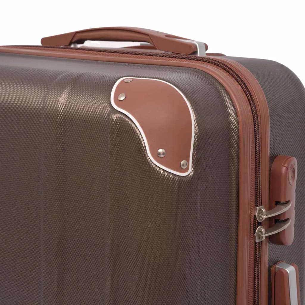 vidaXL Vierteiliges Hartschalen-Trolley-Set Kaffeebraun - Image 4