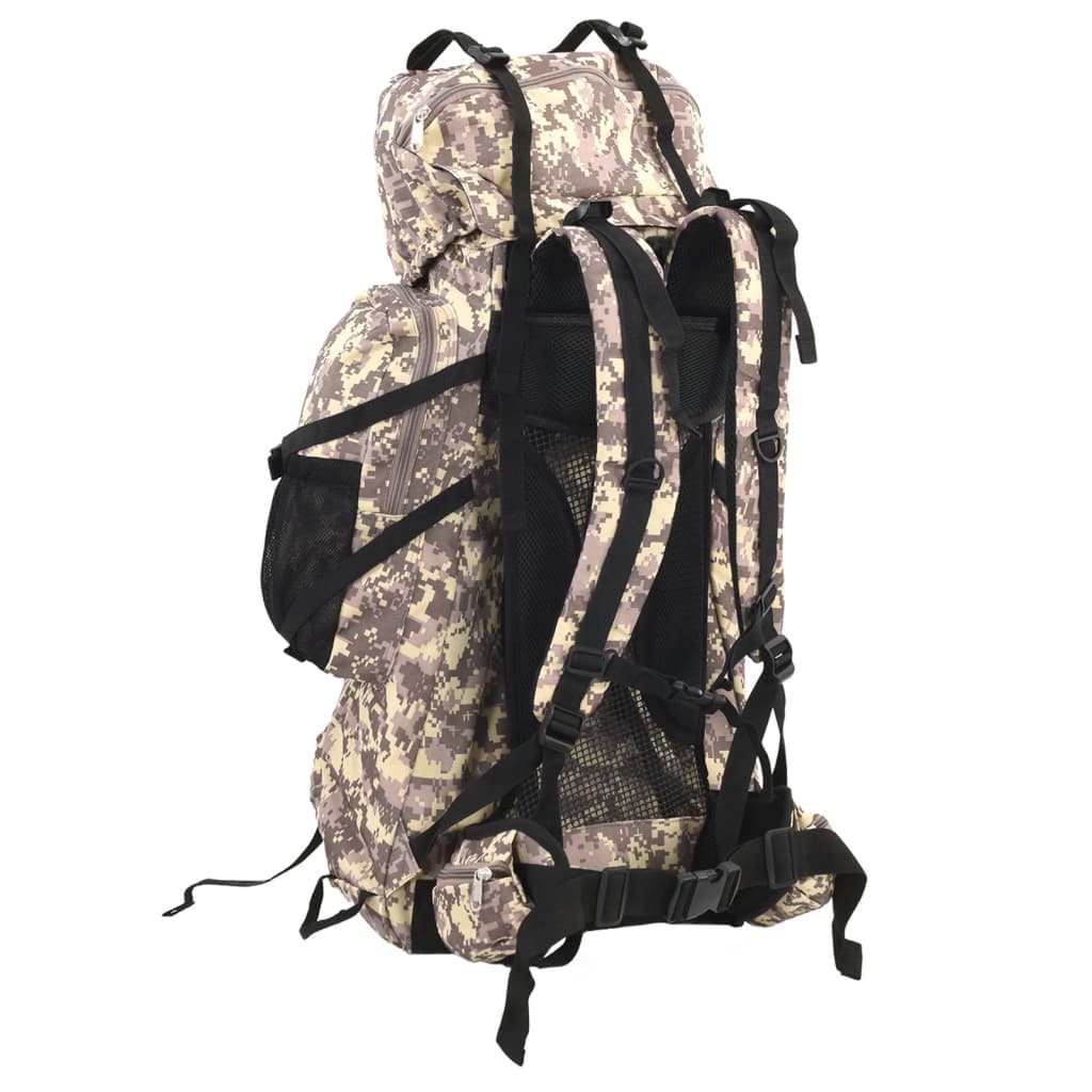 vidaXL Wanderrucksack Kamelbraun Tarnfarben 60 L Oxford-Gewebe - Image 3