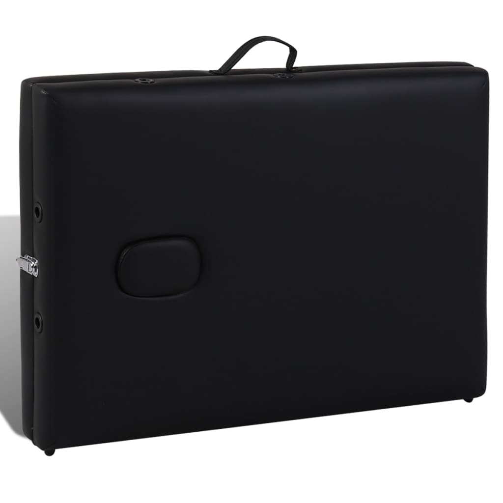 vidaXL Massageliege Klappbar 3-Zonen mit Holzgestell Schwarz - Image 6