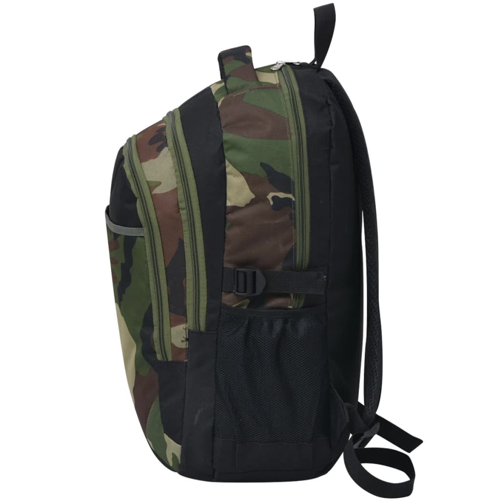 vidaXL Schulrucksack 40 L Schwarz und Tarnfarbe - Image 3